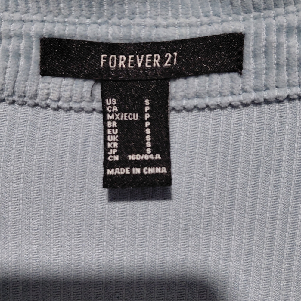 Forever 21 Light Blue Ribbed Top - Picture 2 of 5